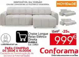 Conforama Chaise Longue Relax Elétrico Direita Bubble promoção