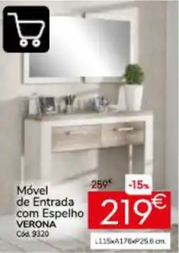 Conforama Móvel de entrada com espelho verona promoção
