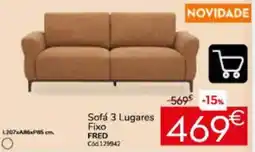 Conforama Sofá 3 Lugares Fixo FRED promoção