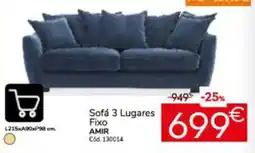 Conforama Sofá 3 Lugares Fixo AMIR promoção