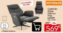 Conforama Cadeirão Relax Elétrico Pele Luxury promoção