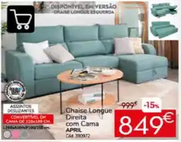Conforama Chaise Longue Direita com Cama April promoção