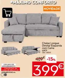 Conforama Chaise Longue Direita/ Esquerda com Cama Lucy promoção