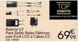 Conforama Bateria V2 Para Sofás Relax Elétricos com Ecrã LCD e Cabos CC promoção