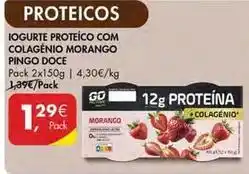 Pingo Doce Pingo doce - iogurte proteico com colagénio morango promoção