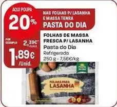 Intermarché Pasta do dia - folhas de massa fresca p/ lasanha promoção