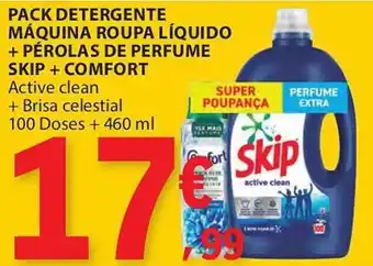 Pack detergente máquina roupa líquido skip + comfort