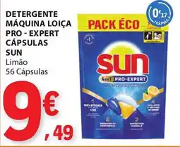 E.Leclerc Detergente máquina loiça pro expert cápsulas sun limão promoção