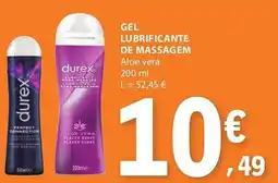 E.Leclerc Durex gel lubrificante de massagem aloe vera promoção