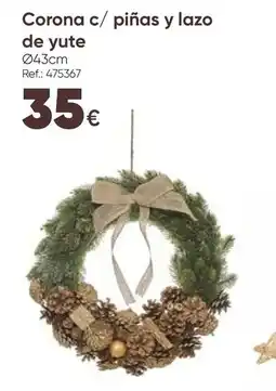 Hôma Corona c/ piñas y lazo de yute promoção
