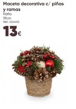 Hôma Maceta decorativa c/ piñas y ramas Ráfia promoção