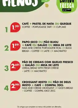 Pingo Doce Café + pastel de nata ou queque promoção