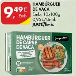 Pingo Doce Hambúrguer de carne de vaca pingo doce promoção