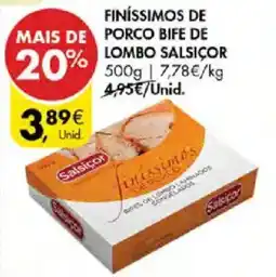 Pingo Doce Finíssimos de porco bife de lombo salsicor promoção