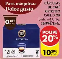 Pingo Doce Cápsulas de café ristretto cafe d'or promoção