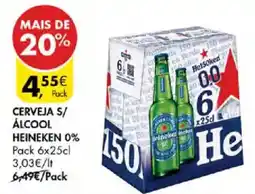 Pingo Doce Cerveja s/ álcool heineken 0% promoção