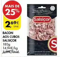 Pingo Doce Bacon aos cubos salsiçor promoção