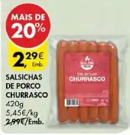 Pingo Doce Salsichas churrasco promoção