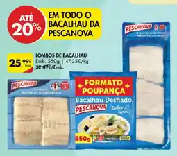 Pingo Doce lombos de bacalhau da pescanova promoção