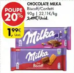 Pingo Doce Chocolate milka biscoff/confetti promoção