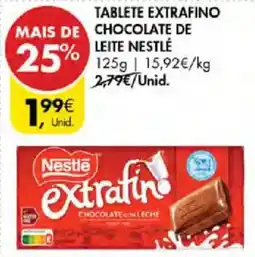 Pingo Doce Tablete extrafino chocolate de leite nestlé promoção