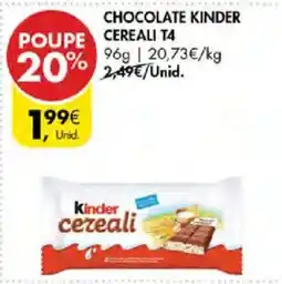 Pingo Doce Chocolate Kinder Cereali T4 promoção