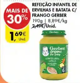 Pingo Doce Refeição infantil de ervilhas e batata c/ frango gerber promoção