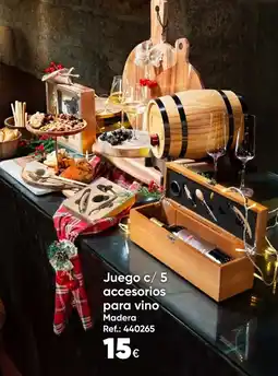 Hôma Juego c/ 5 accesorios para vino Madera promoção