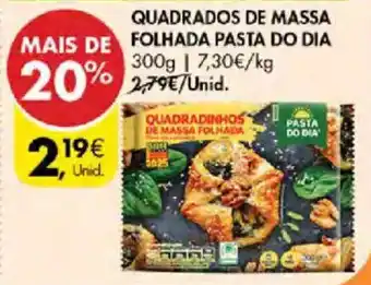 Quadradinhos de massa folhada pasta do dia