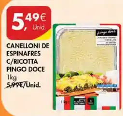 Pingo Doce Canelonni de espinafres c/ricotta pingo doce promoção