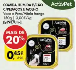 Pingo Doce ActivPet comida húmida p/cão c/pedacos e molho promoção
