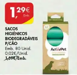 Pingo Doce Sacos higiênicos biodegradáveis p/cão activpet promoção