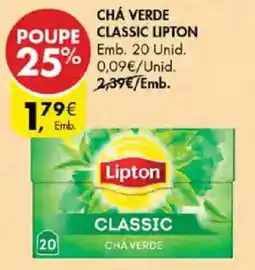 Pingo Doce chá verde classic lipton promoção