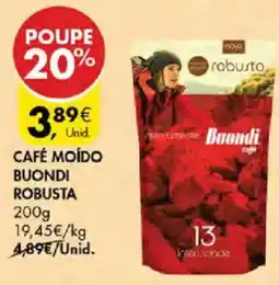 Pingo Doce Café moído buondi robusta promoção