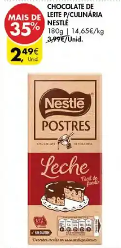 Pingo Doce Chocolate de leite p/culinária nestlé promoção