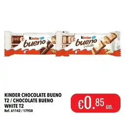 Central Cash kinder chocolate bueno t2 / chocolate bueno white t2 promoção