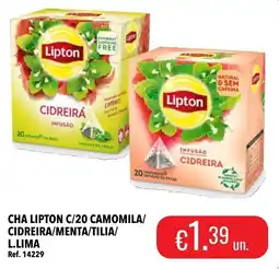Central Cash Cha lipton c/20 camomila/cidreira/menta/tilia/l. lima promoção