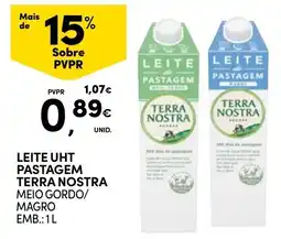 Continente Leite uht pastagem terra nostra promoção