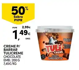 Continente Creme p/ barrar tulicreme chocolate promoção
