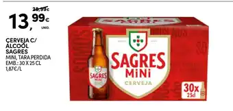 Cerveja c/ álcool sagres mini