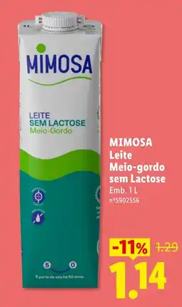 Lidl Mimosa leite meio-gordo sem lactose promoção
