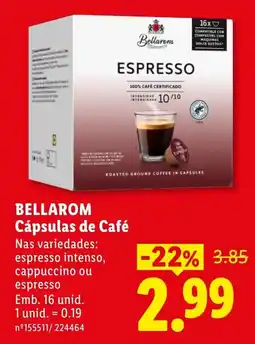 Lidl Bellarom cápsulas de café promoção