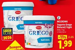 Lidl milbona iogurte grego natural/light promoção