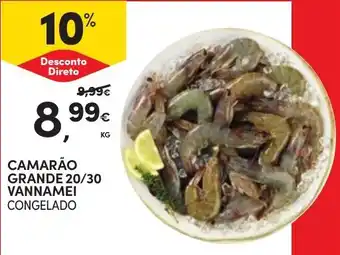 Camarão grande 20/30 vannamei congelado