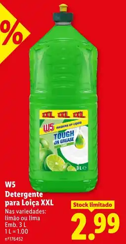 Lidl W5 Detergente para Loiça XXL promoção