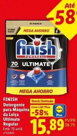 Lidl Finish Detergente para Máquina da Loiça Ultimate Regular promoção