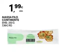 Continente Massa Filo Continente promoção