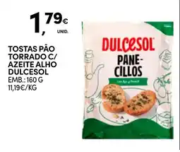 Continente Tostas pão torrado c/ azeite alho dulcesol promoção