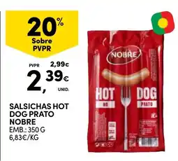Continente Salsichas hot dog prato nobre promoção