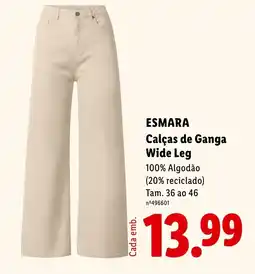Lidl esmara calças de ganga wide leg promoção
